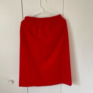 Pendleton Women’s 100% Virgin Wool Red Pencil Knee Length Skirt with Pockets